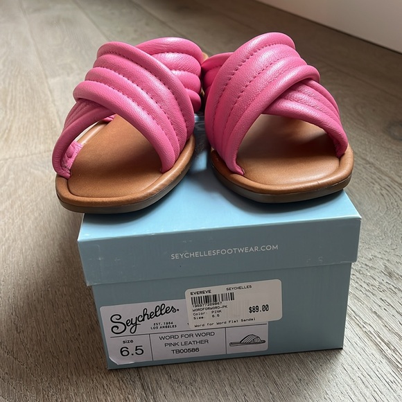 NIB Seychelles 'Word for Word' Pink Leather Italian Sandals (Women's 6.5) - Picture 9 of 9